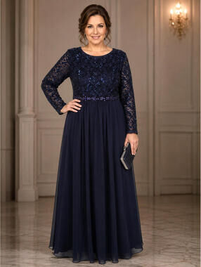 New Onyx Nite Beautiful Navy Blue Long Gown Elegant party Dress Sz 16